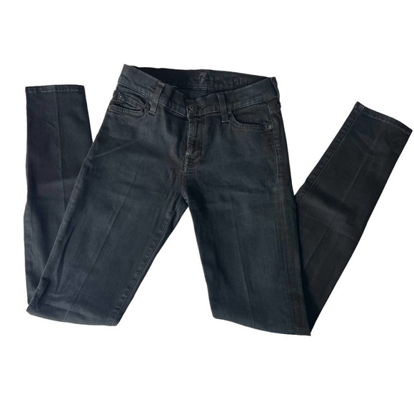7 For All Mankind The Skinny Jeans Black - Picture 1 of 8